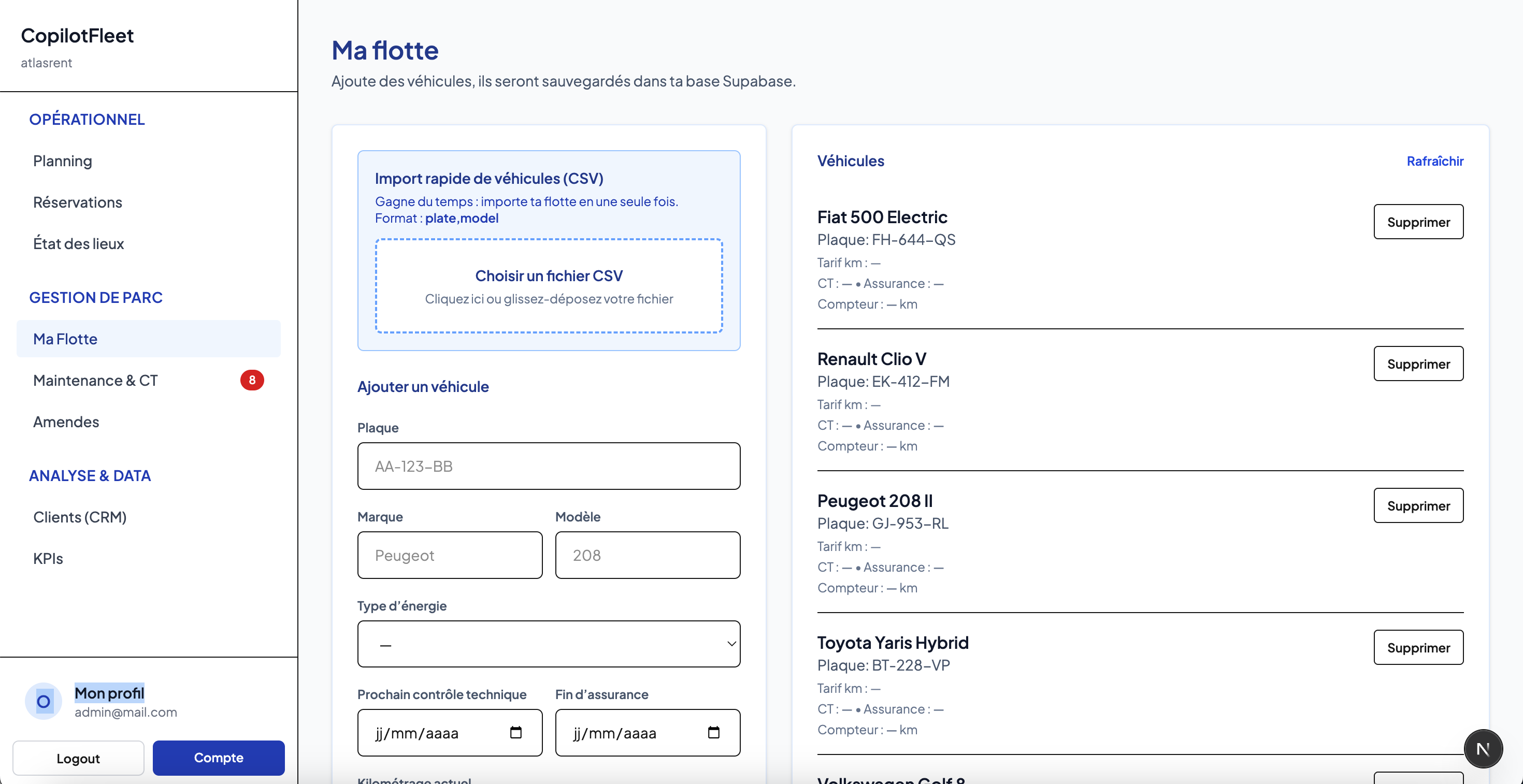 Gestion de flotte automobile